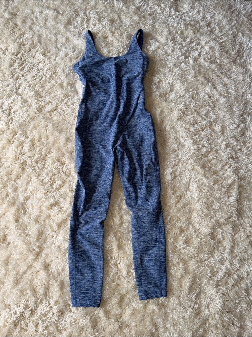 Blue Heathered One-Piece Jumpsuit